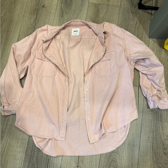 aerie Tops - Aerie women’s large oversized Pink Button-Up Shirt